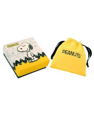 Snoopy Hugging Woodstock Enamel Hoop Earrings - Cute Cartoon Character Jewelry