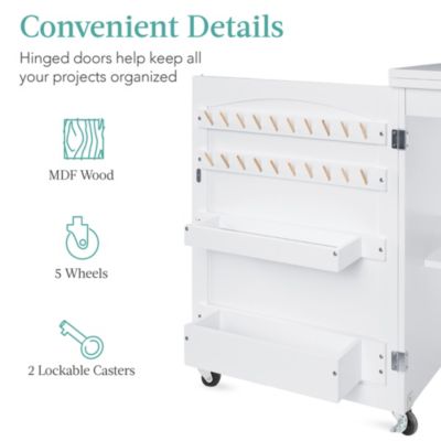 Sewing Machine Table & Desk w/ Craft Storage and Trays