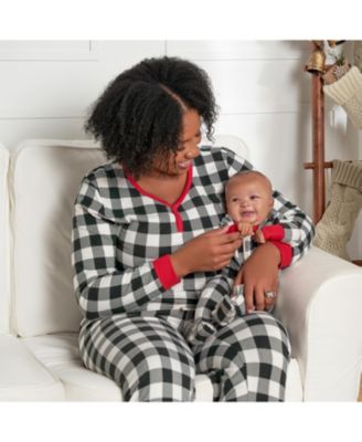 Baby Girls Holiday Family Pajamas Neutral One Piece Footed Pajamas