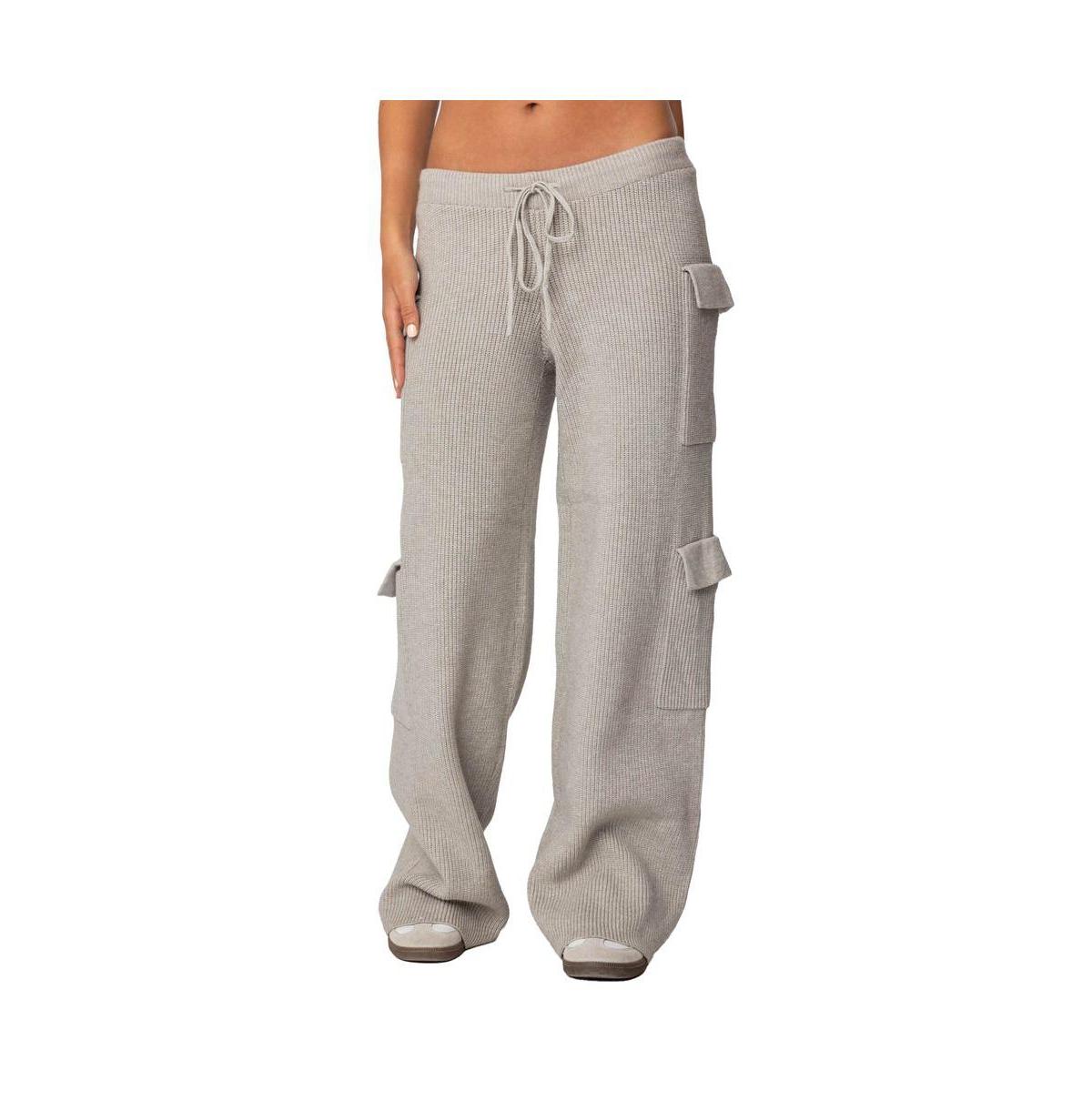 Women's Wynter knit cargo pants - Gray-melange