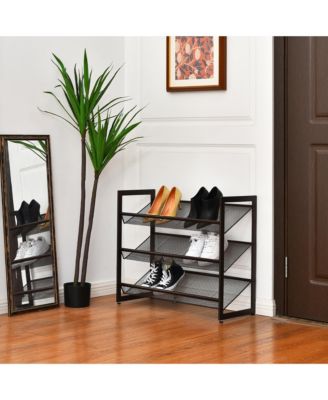 3-Tier Shoe Rack Adjustable to Flat Slant Shoe Organizer Holder Stand