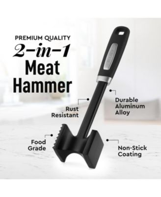 Metal Meat Tenderizer Hammer with Comfort-Grip Handle