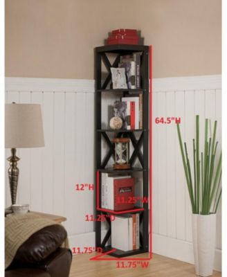 Corner Unit 5 Tier Bookshelf/Bookcase Display Stand, Espresso