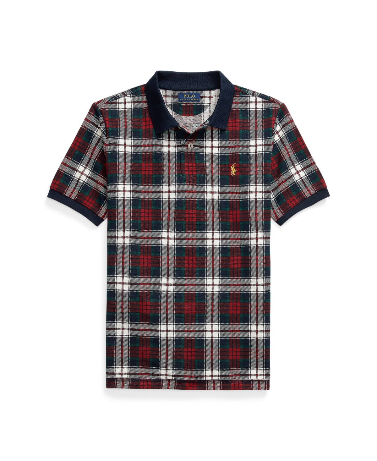 Polo Ralph Lauren Big Boys Plaid Cotton Mesh Polo Shirt