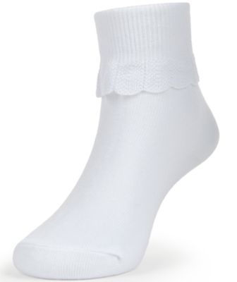 3-Pack Scalloped Socks, Little Girls & Big Girls