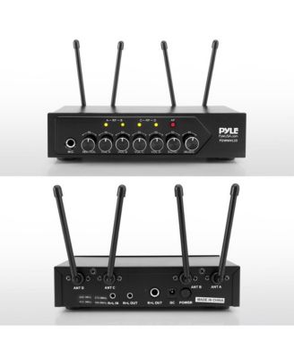 Bluetooth Wireless PA Microphone System, UHF, Includes (4) Handheld Mics, Public Address Mic with Talk-Over