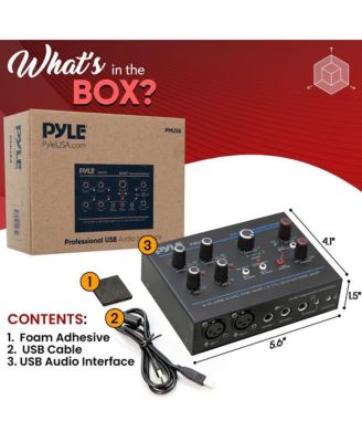 Professional USB Audio Interface with MIC/LINE, Guitar, AUX, and RCA Inputs