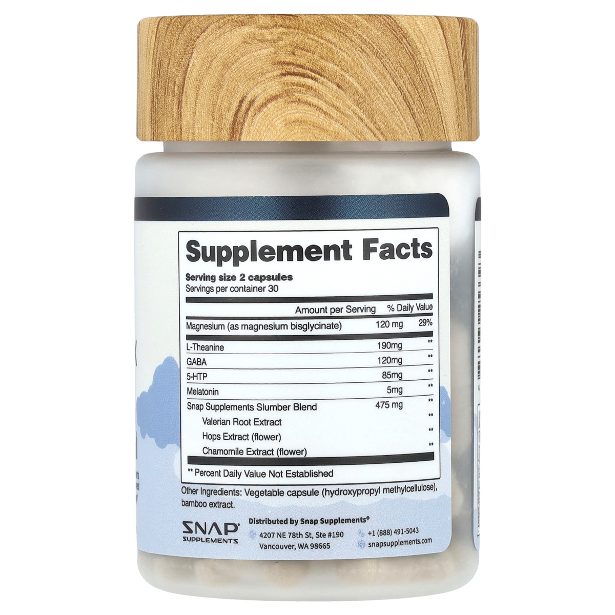Snap Supplements Sleep Complex with Melatonin - Capsules