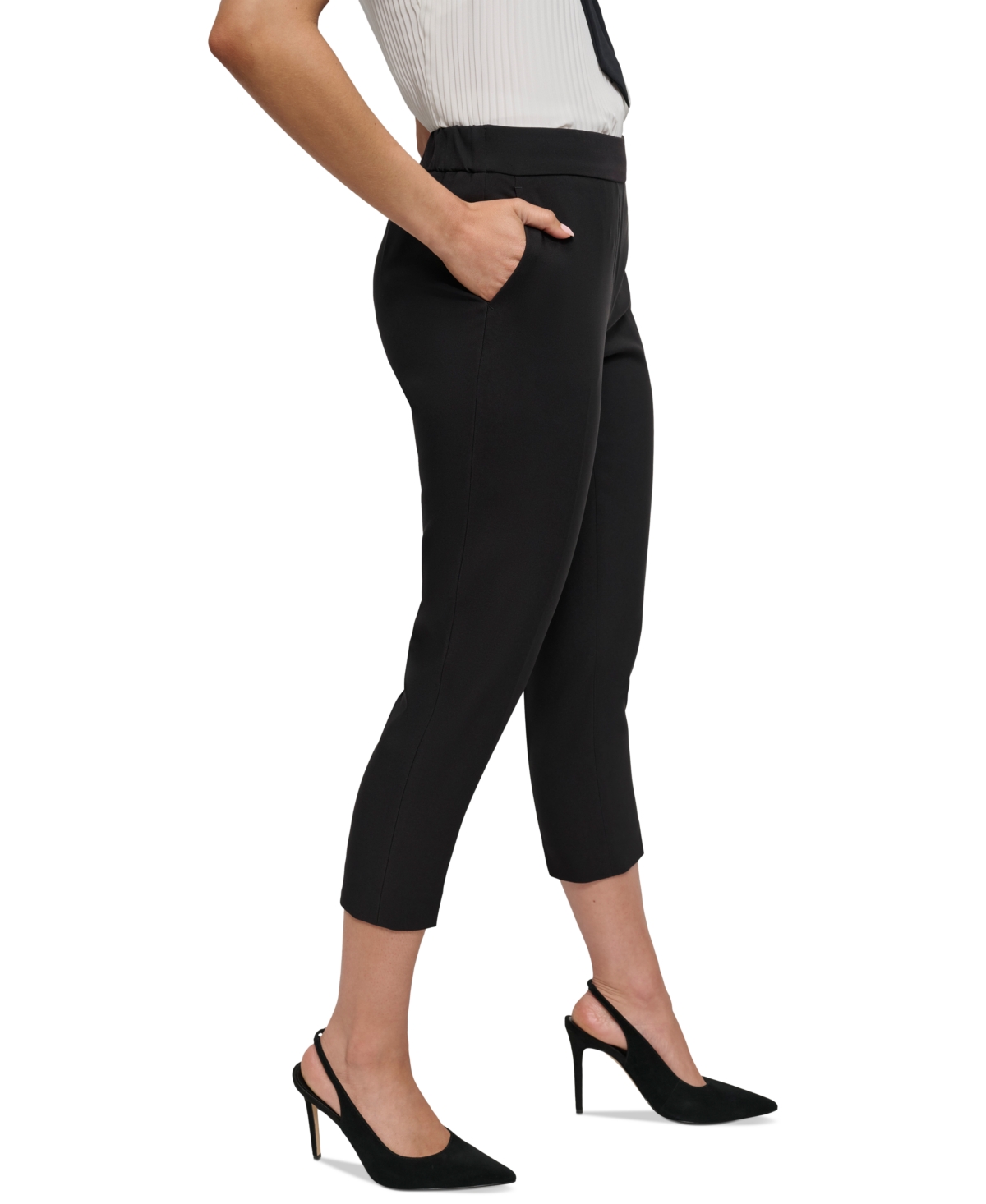 Dkny Petite Mid-Rise Cropped-Leg Pants