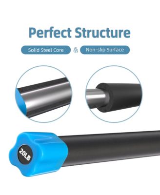 Total Body Workout & Exercise Weighted Bar Padded Grip, 3 Pack