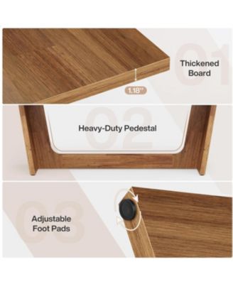 70.87-Inch Executive Computer Desk: Large Home Office Desk with Solid Wooden Pedestal, Industrial Wood Study Writing Table