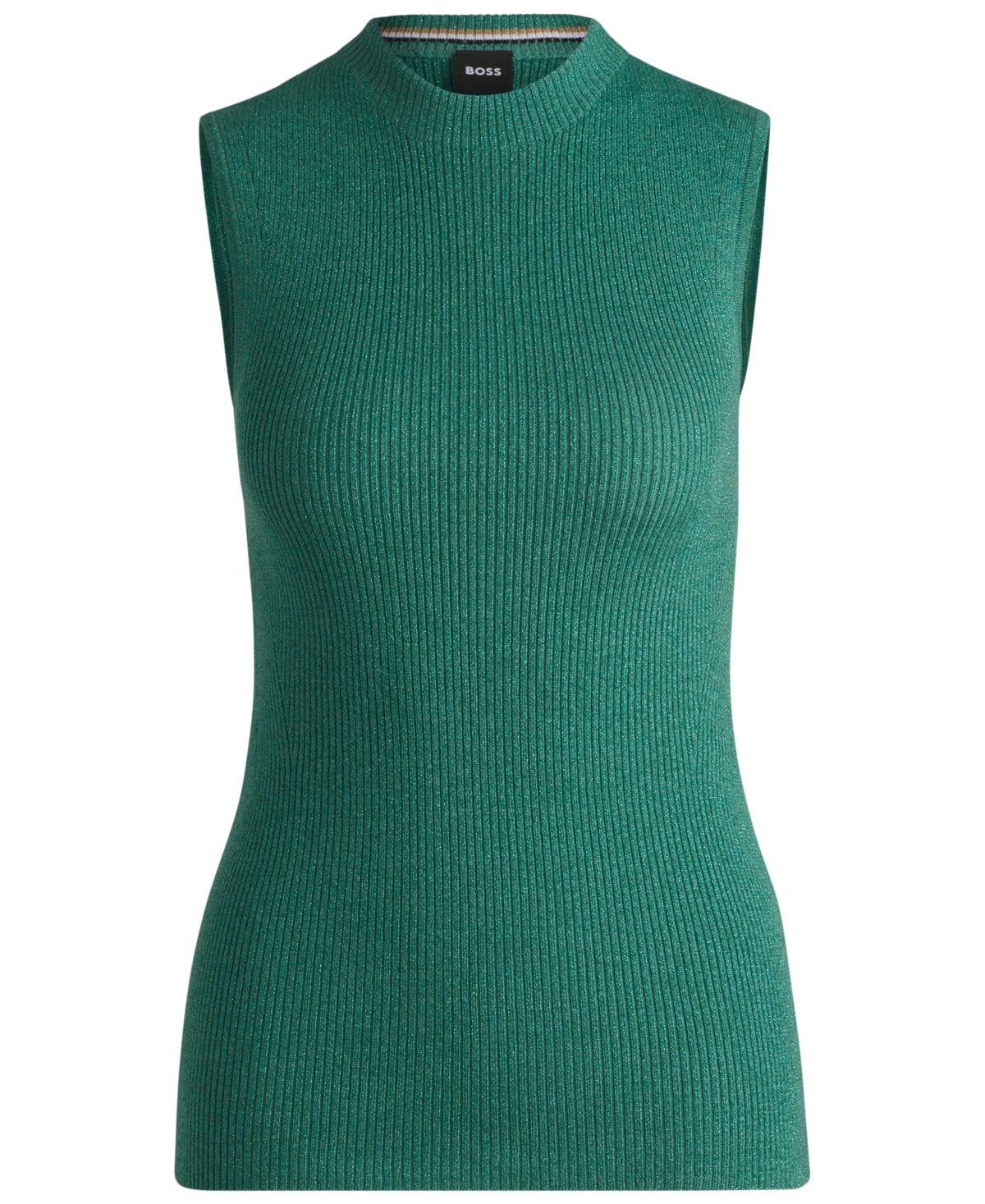 Hugo Boss Boss By  Women's Sleeveless Ribbed Top In Open Green