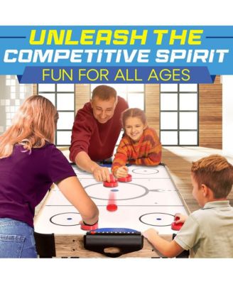 54" Air Hockey Table with Digital LED Scoreboard, 12V Fan Motor, and Pucks