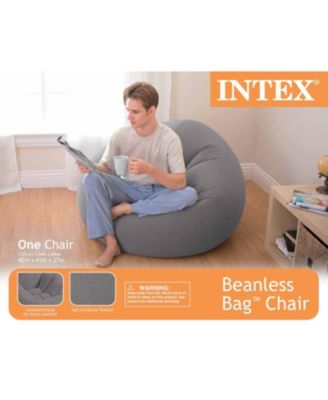 Inflatable Contoured Corduroy Beanless Bag Lounge Chair, Gray (4 Pack)