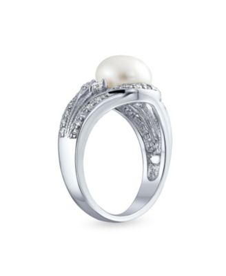 Freshwater White Pearl Ring .925 Sterling Silver