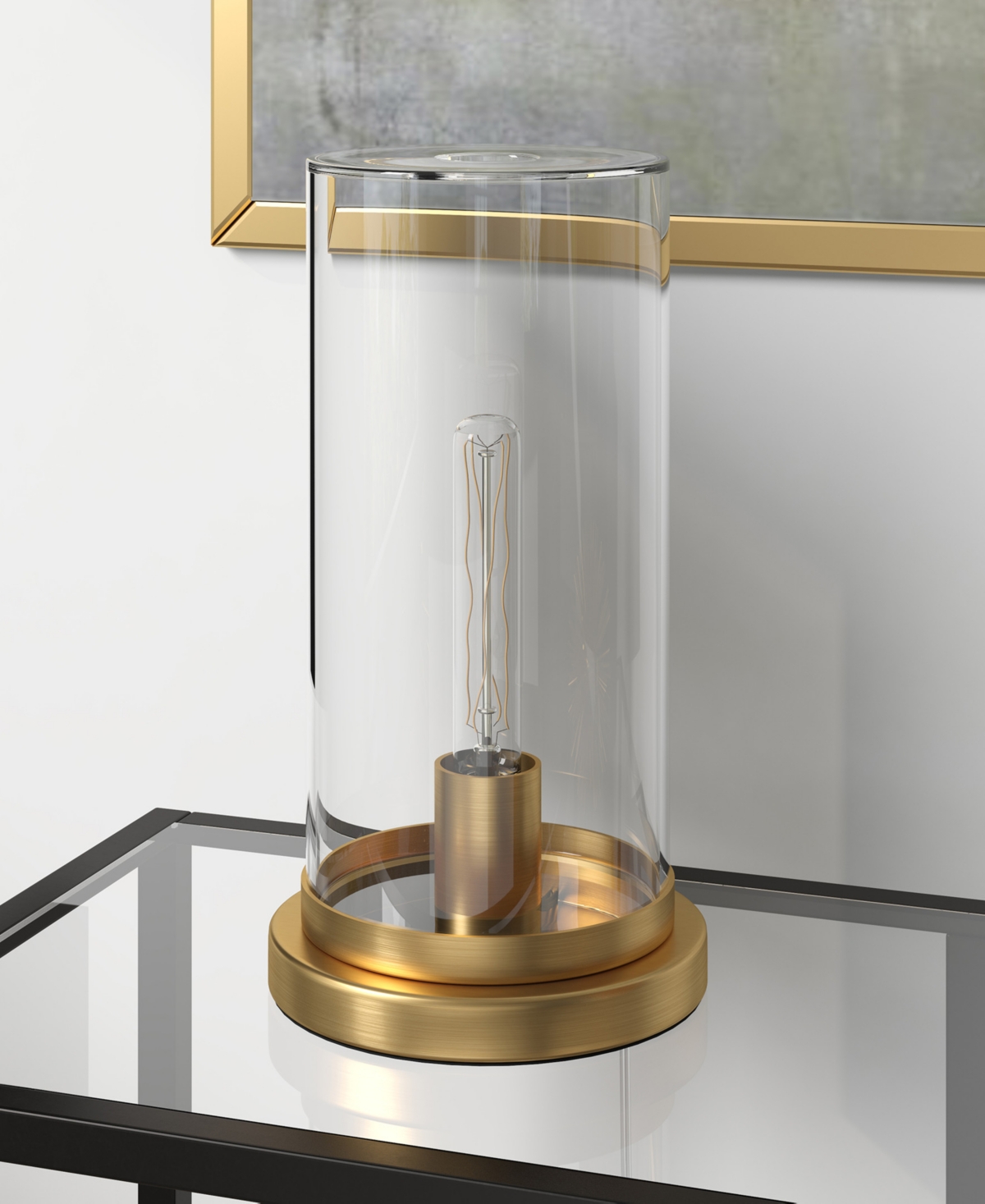 Hudson & Canal 13" Metal Perabo Tall Uplight Mini Lamp In Brushed Brass