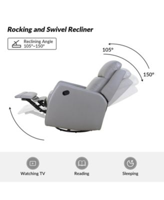 Donat Faux Leather Swivel Recliner