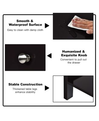 2PCS 2-Tier Nightstand Modern Side End Table w/ Drawer & Open Shelf White