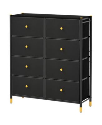 8-Drawer Fabric Dresser Tower Wide Chest of Drawers Storage Organizer