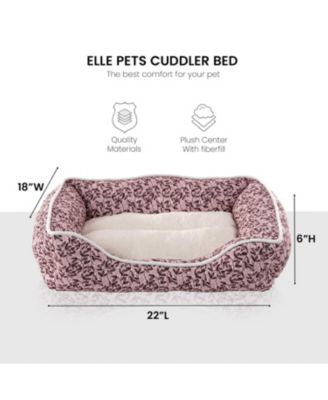 Cuddler Dog Beds for Small Dogs, Washable Pet Bed for Cat and Dog, Printed Microsuede with Plush Center