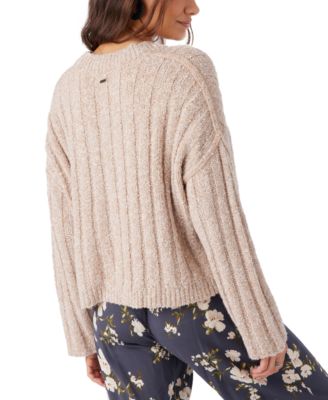 Juniors' Ferris V-Neck Ribbed Cardigan Sweater