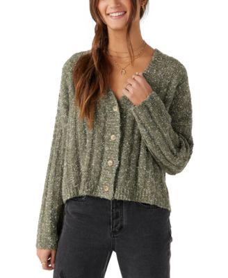 O'Neill - Juniors' Ferris V-Neck Ribbed Cardigan Sweater
