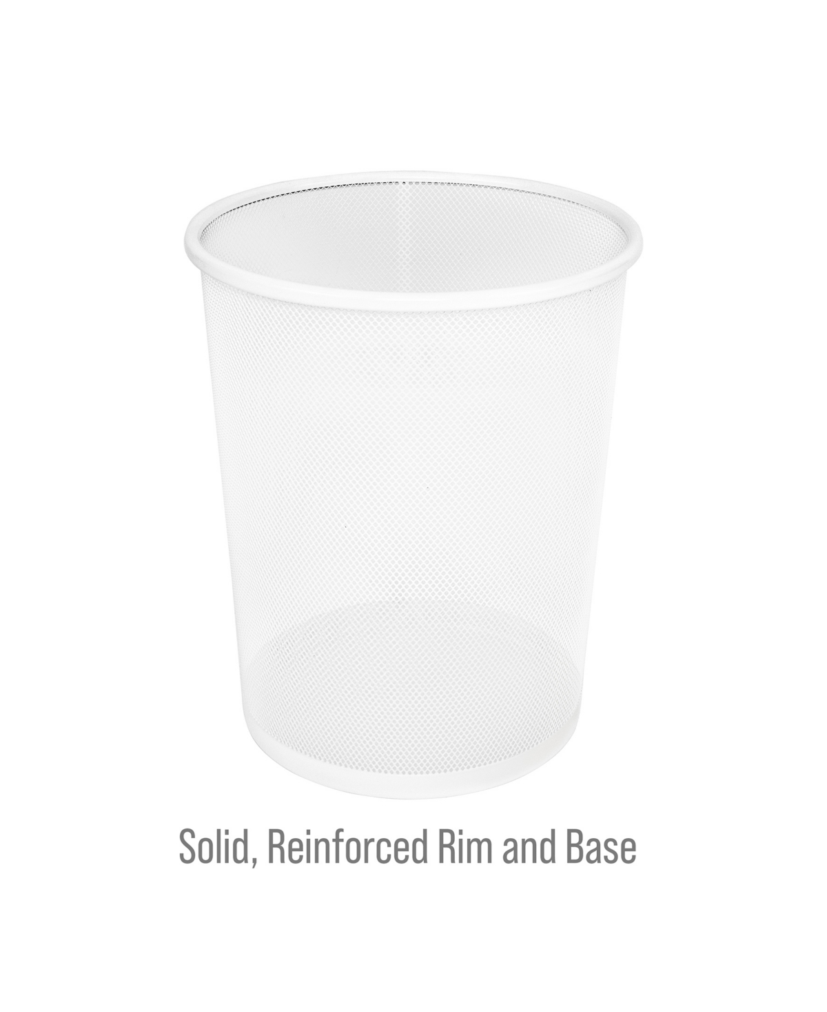 Seville Classics 2-pack 6-gallon Round Mesh Wastebasket Recycling Bin In White