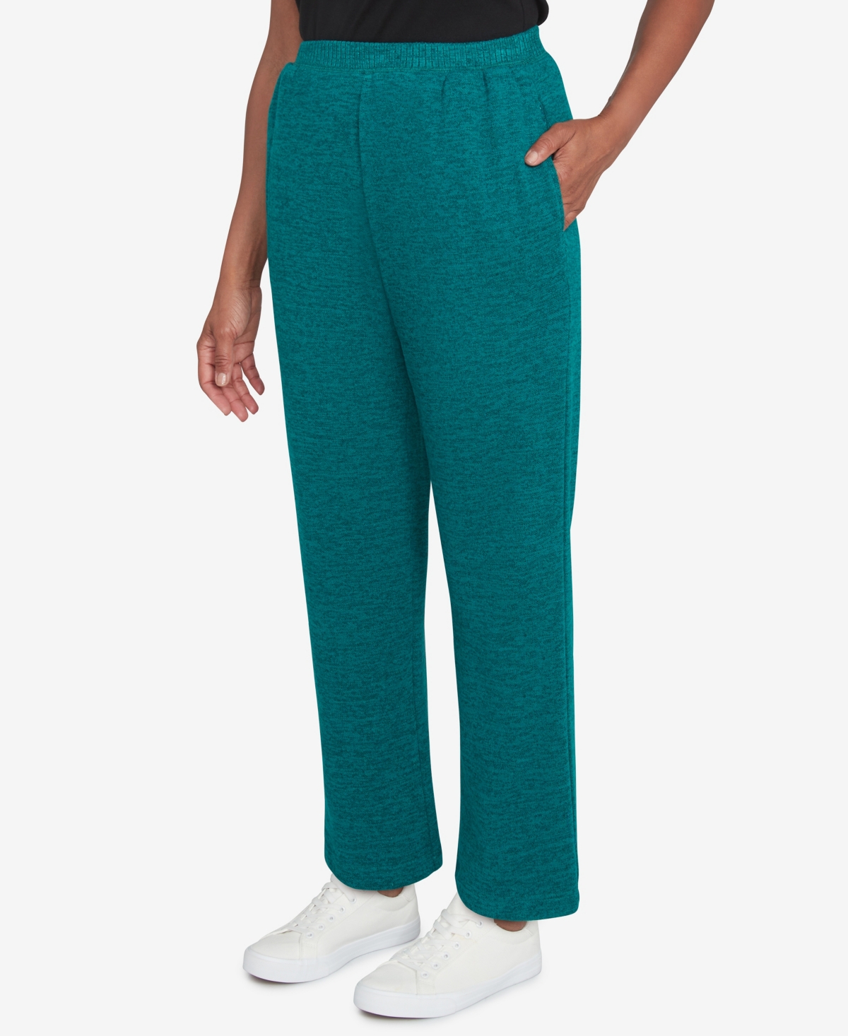 Alfred Dunner Petite French Quarter Soft Brushed Knit Average Length Pants