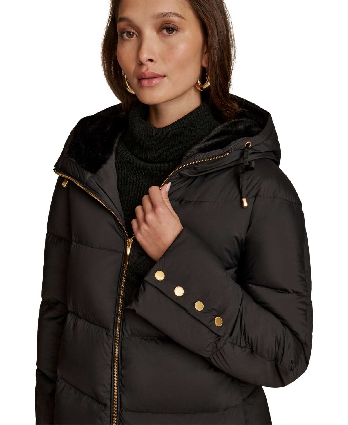 Donna Karan New York Women's Hooded Down Puffer Coat