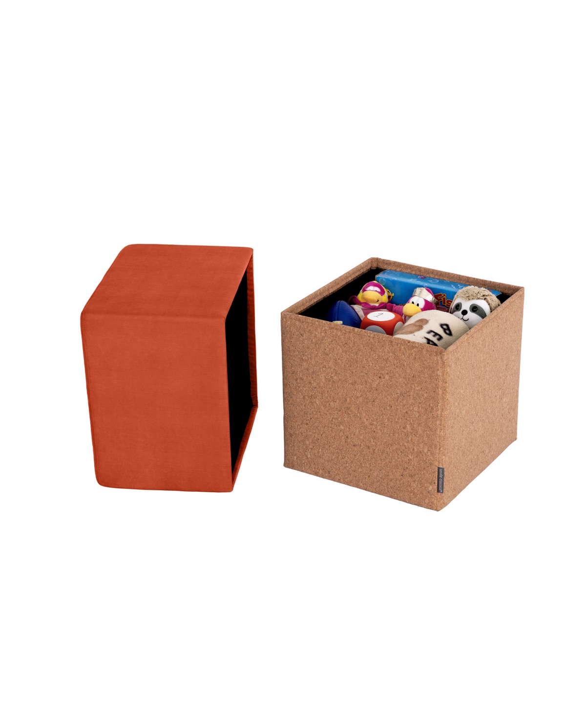 Seville Classics The Vineyard Collection Cork Storage Ottoman In Burnt Sienna
