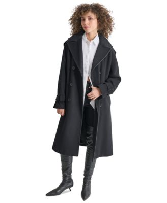 Women's Wool Blend Double-Breasted Wrap Coat