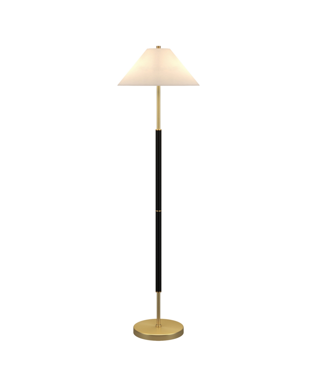 Hudson & Canal 18" Metal Simona 2-light Floor Lamp In Matte Black,brass