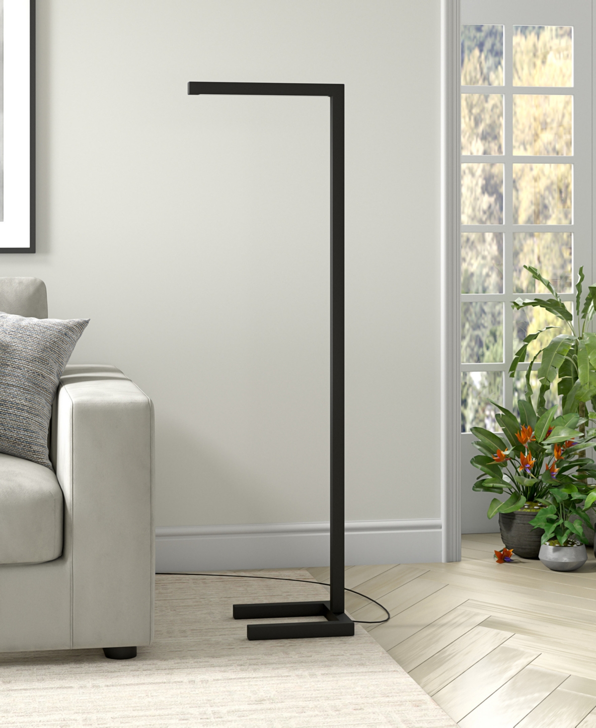 Hudson & Canal 52" Metal Malin Tall Integrated Led Floor Lamp In Blackened Bronze