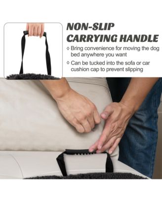 Plush Calming Dog Couch Bed with Anti-Slip Bottom Plush Mat for Large Dogs & Cats