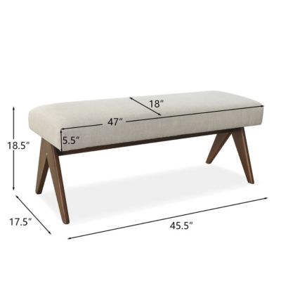 Breakfast Nook Bench Cushioned Dining Bench with V-Shaped Legs