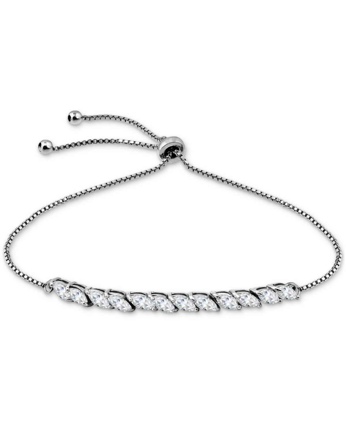 GIANI BERNINI CUBIC ZIRCONIA MARQUISE BOLO BRACELET, CREATED FOR MACY'S 