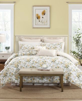 Laura Ashley Roses Reversible 5-Pc. Comforter Set, Twin - Macy's