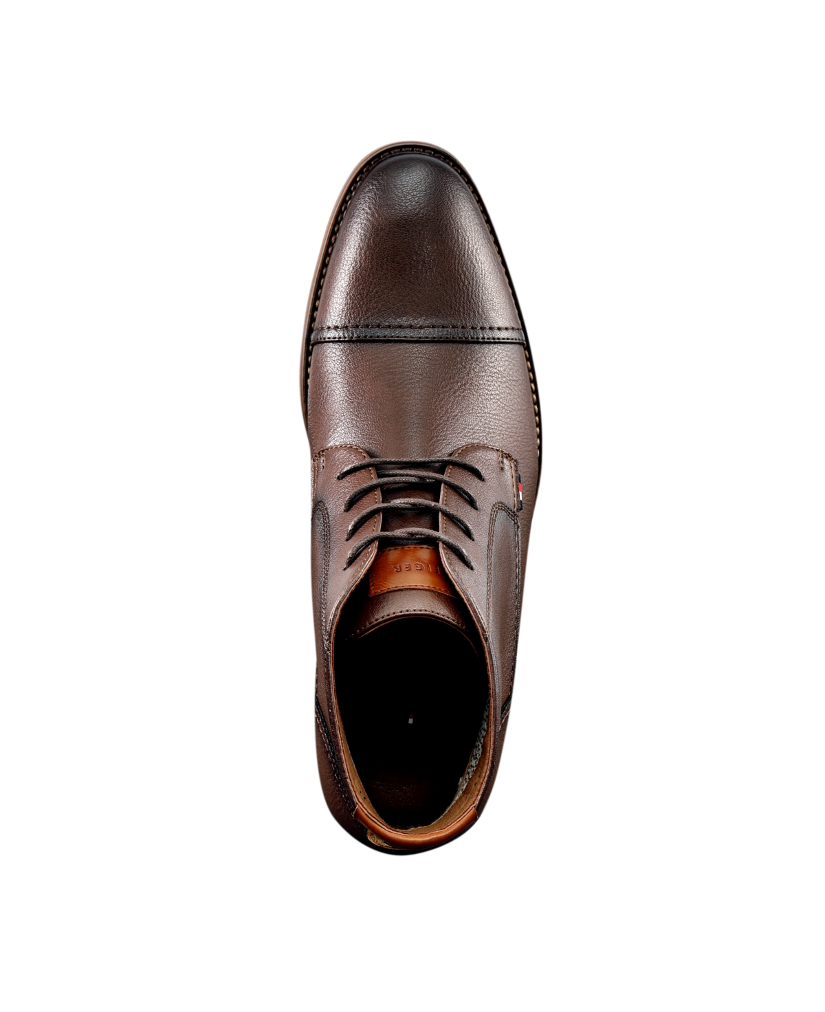 Tommy Hilfiger Men's Leather High Top Derbys In Brown