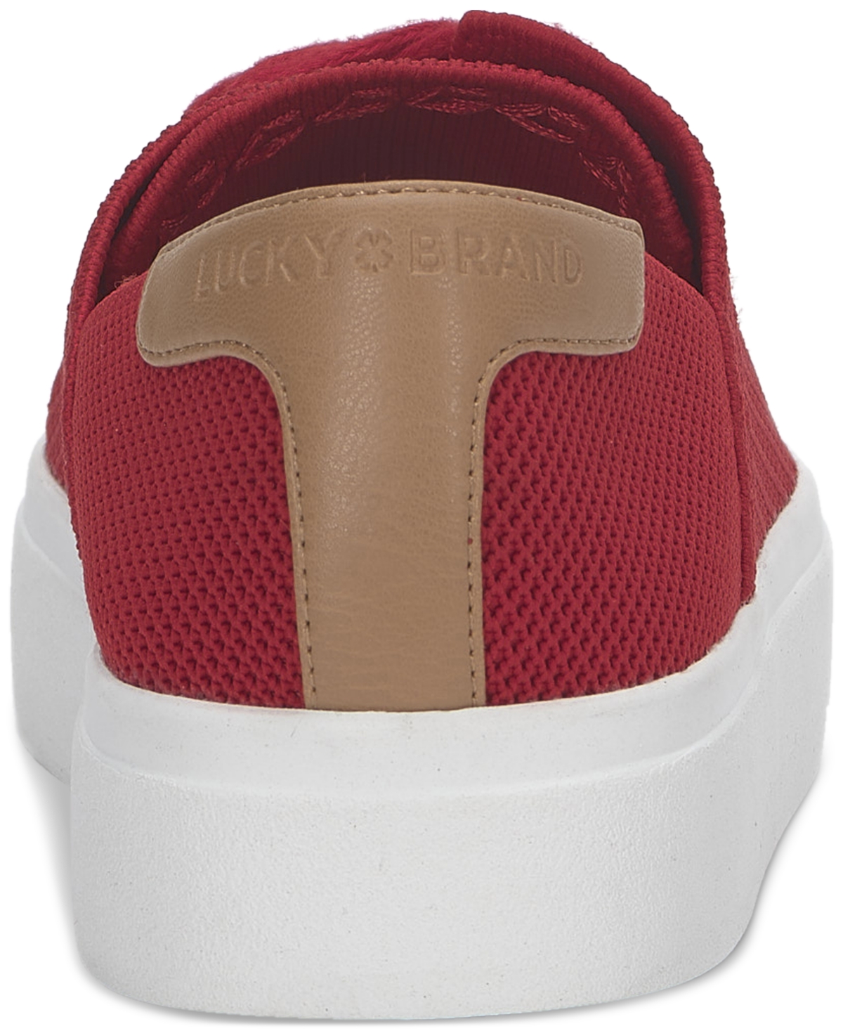 Shop Lucky Brand Women's Talena Knit Lace-up Sneakers In Crimson Two-tone