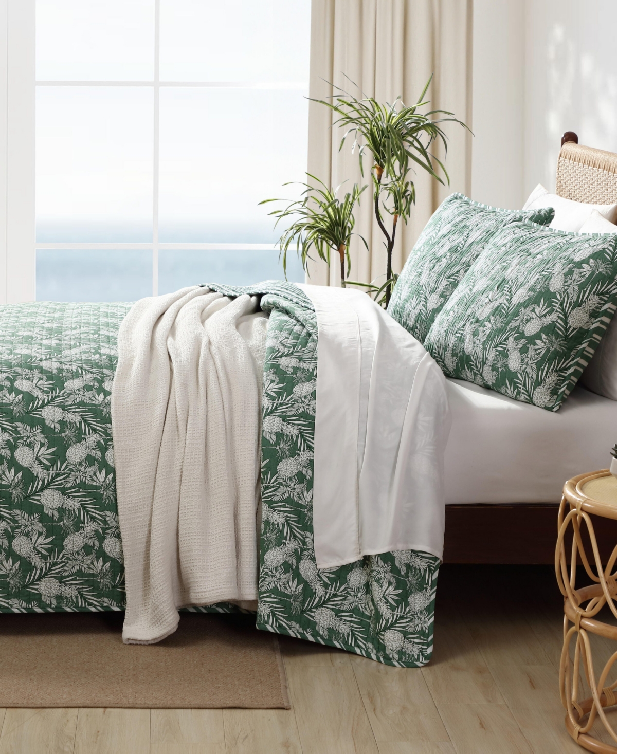 Tommy Bahama Home Pineapple Venture Reversible 3-pc. Quilt Set, Full/queen In Green