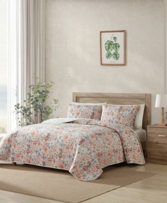 Ikat Tropics Reversible 3-Pc. Quilt Set, King