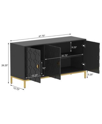 Freestanding Storage Cabinet 3-Door Accent Cabinet