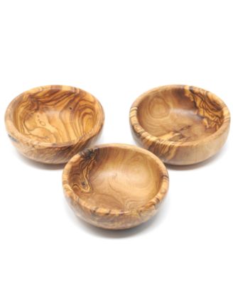 Wooden Spice Bowls, Set of 3 Mini Bowls