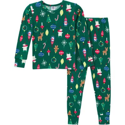 Girls Holiday Family Pajamas Neutral Two Piece Pajamas