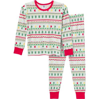 Girls Holiday Family Pajamas Neutral Two Piece Pajamas