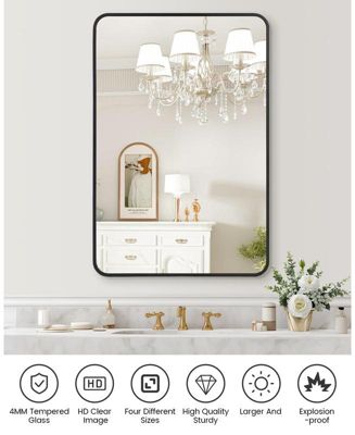 Bathroom Mirror, Aesthetically Pleasing and Versatile 24 x 36 Inch Vanity Mirror for Over Sink, Available in Varied Sizes, Hangs Horizontally or Vertically, Easy to Install