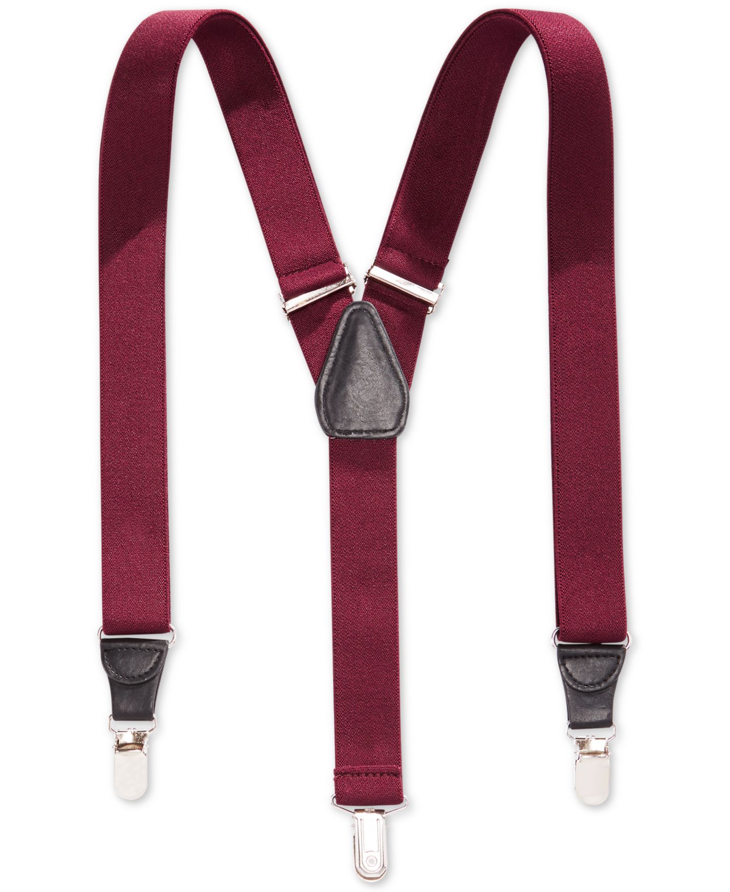 Мужские подтяжки Club Room 25mm Skinny Solid Suspenders, цвет: Бордовый — фото 1