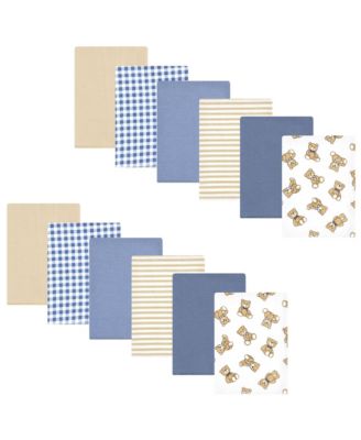 Hudson Baby Boys 12 Pack Cotton-Poly Flannel Burp Cloths - Gentleman bear 24$