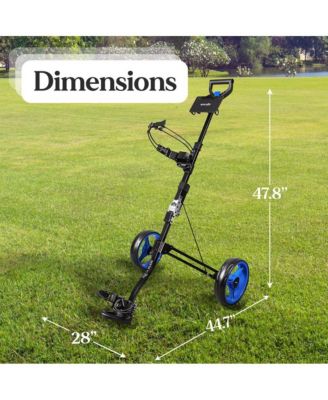 Foldable 2-Wheel Golf Push Cart, Aluminum Pull Cart