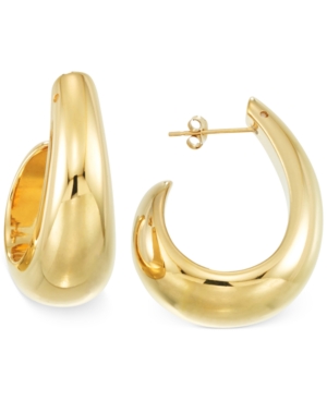 image of Signature Gold J-Hoop Earrings in 14k Gold over Resin